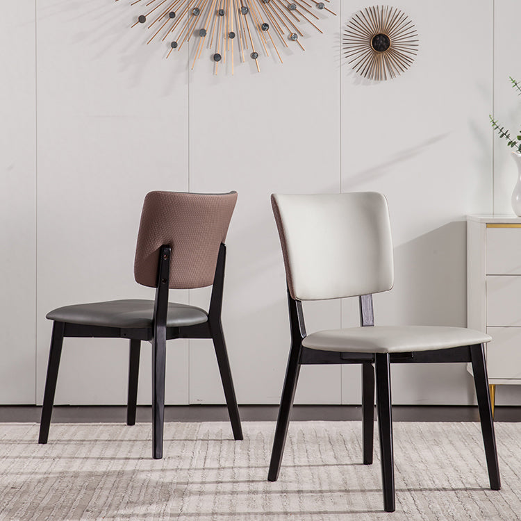 Chaises de salle à manger en bois massif chaise sans bras moderne en cuir moderne