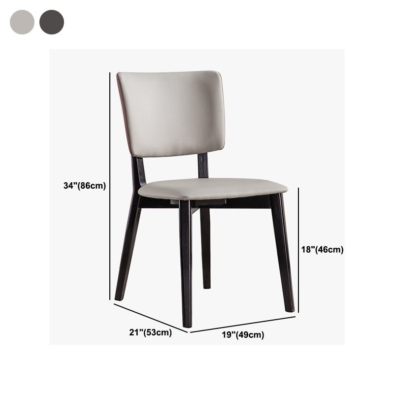 Chaises de salle à manger en bois massif chaise sans bras moderne en cuir moderne