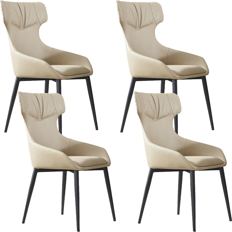 Moderne armloze eetkamerstoelen faux leer gestoffeerde eetkamerstoel