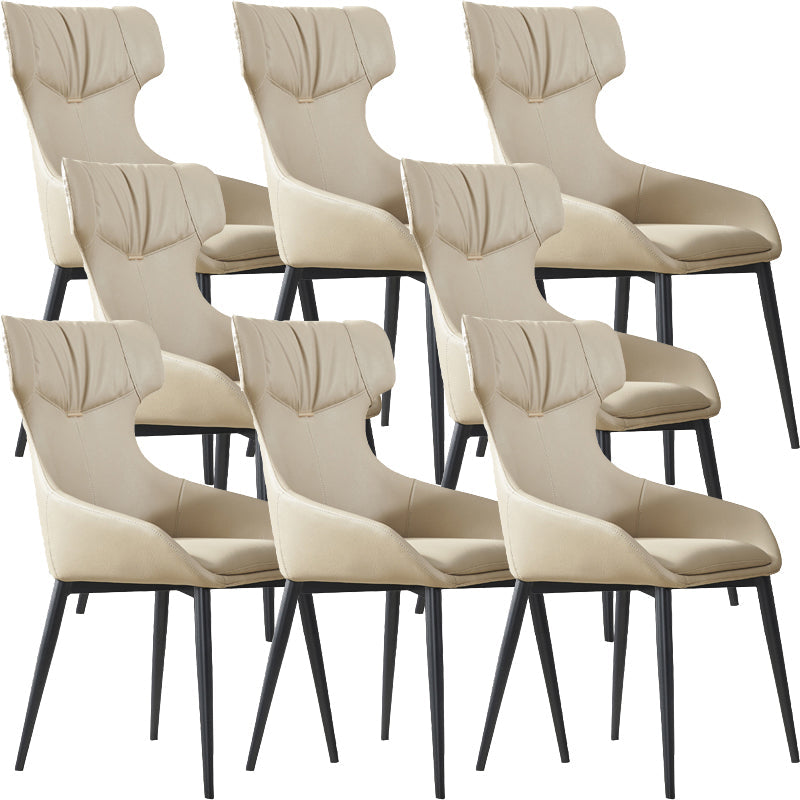 Moderne armloze eetkamerstoelen faux leer gestoffeerde eetkamerstoel