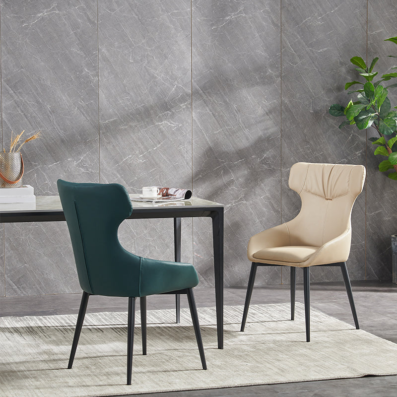 Moderne armloze eetkamerstoelen faux leer gestoffeerde eetkamerstoel