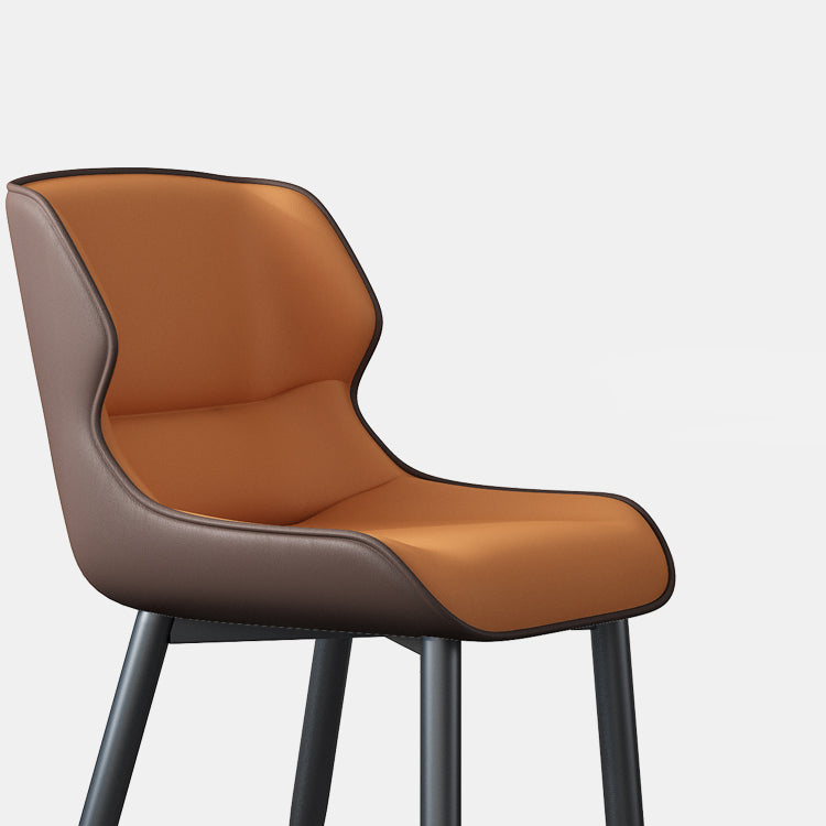 Modern Wingback Side Chair Faux Leather Armless Dining Chairs