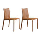 Modern Style Armless Dining Chairs Faux Leather Low Back Dining Side Chair
