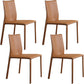 Modern Style Armless Dining Chairs Faux Leather Low Back Dining Side Chair