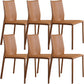 Modern Style Armless Dining Chairs Faux Leather Low Back Dining Side Chair