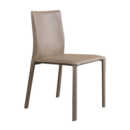 Modern Style Armless Dining Chairs Faux Leather Low Back Dining Side Chair
