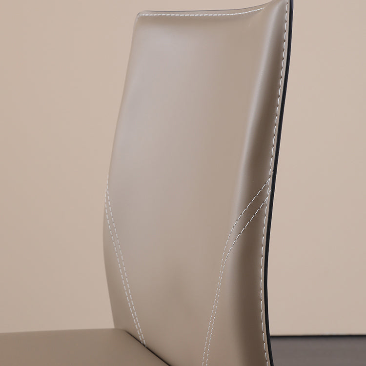 Modern Style Armless Dining Chairs Faux Leather Low Back Dining Side Chair