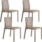 Modern Style Armless Dining Chairs Faux Leather Low Back Dining Side Chair