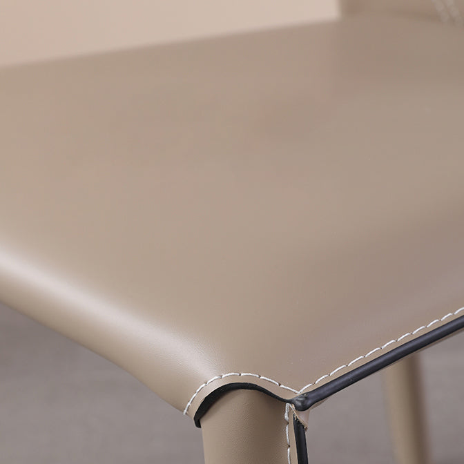 Modern Style Armless Dining Chairs Faux Leather Low Back Dining Side Chair