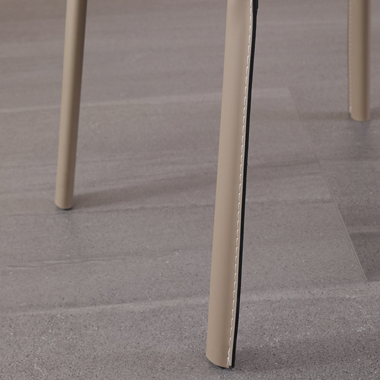 Modern Style Armless Dining Chairs Faux Leather Low Back Dining Side Chair