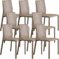 Modern Style Armless Dining Chairs Faux Leather Low Back Dining Side Chair