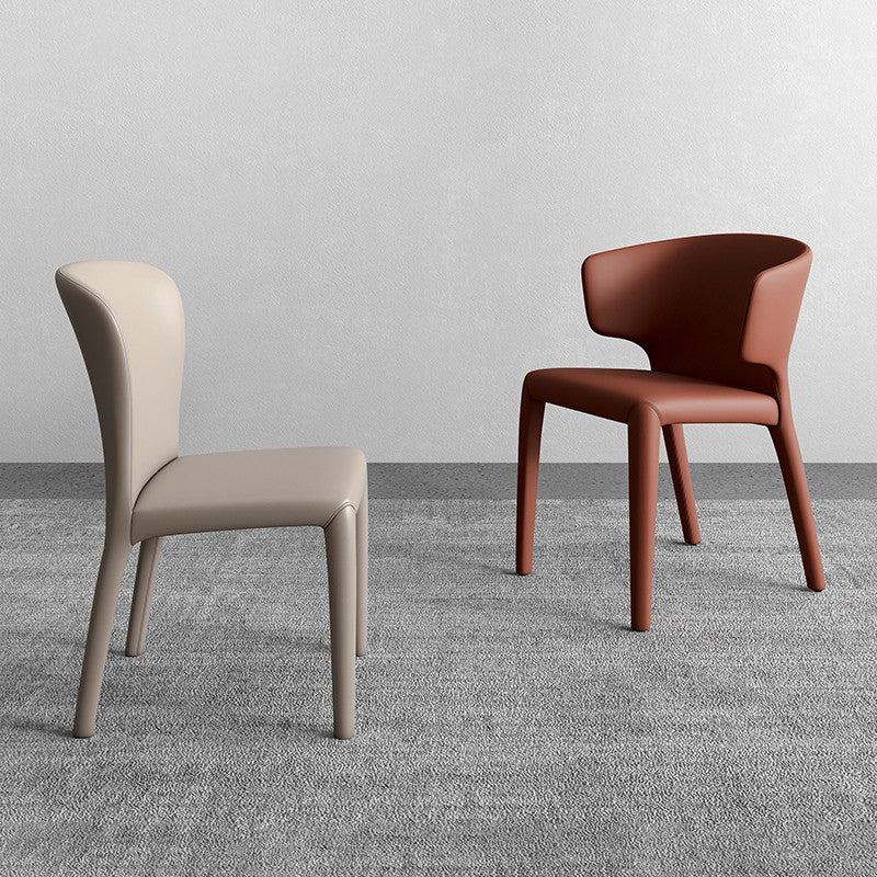 Contemporary Style Dining Chair Faux Leather Low Back Dining Side Chair Clearhalo 'Dining Chairs' 'Dining Tables & Seating' 'dining_chair' 'furn' 'furn_dining_chair' 'Furniture' 'Kitchen & Dining Furniture' 5544082