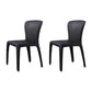 Contemporary Style Dining Chair Faux Leather Low Back Dining Side Chair Black Armless 2 Piece Set Clearhalo 'Dining Chairs' 'Dining Tables & Seating' 'dining_chair' 'furn' 'furn_dining_chair' 'Furniture' 'Kitchen & Dining Furniture' 5544084