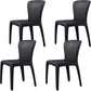Contemporary Style Dining Chair Faux Leather Low Back Dining Side Chair Black Armless 4 Piece Set Clearhalo 'Dining Chairs' 'Dining Tables & Seating' 'dining_chair' 'furn' 'furn_dining_chair' 'Furniture' 'Kitchen & Dining Furniture' 5544087