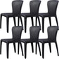 Contemporary Style Dining Chair Faux Leather Low Back Dining Side Chair Black Armless 6 Piece Set Clearhalo 'Dining Chairs' 'Dining Tables & Seating' 'dining_chair' 'furn' 'furn_dining_chair' 'Furniture' 'Kitchen & Dining Furniture' 5544089