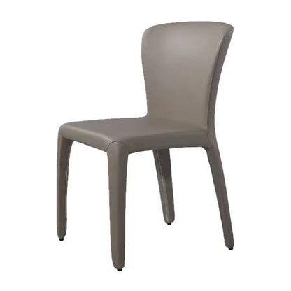 Contemporary Style Dining Chair Faux Leather Low Back Dining Side Chair Grey Armless 1 Piece Clearhalo 'Dining Chairs' 'Dining Tables & Seating' 'dining_chair' 'furn' 'furn_dining_chair' 'Furniture' 'Kitchen & Dining Furniture' 5544093
