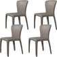 Contemporary Style Dining Chair Faux Leather Low Back Dining Side Chair Grey Armless 4 Piece Set Clearhalo 'Dining Chairs' 'Dining Tables & Seating' 'dining_chair' 'furn' 'furn_dining_chair' 'Furniture' 'Kitchen & Dining Furniture' 5544096