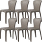 Contemporary Style Dining Chair Faux Leather Low Back Dining Side Chair Grey Armless 6 Piece Set Clearhalo 'Dining Chairs' 'Dining Tables & Seating' 'dining_chair' 'furn' 'furn_dining_chair' 'Furniture' 'Kitchen & Dining Furniture' 5544099