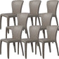 Contemporary Style Dining Chair Faux Leather Low Back Dining Side Chair Grey Armless 8 Piece Set Clearhalo 'Dining Chairs' 'Dining Tables & Seating' 'dining_chair' 'furn' 'furn_dining_chair' 'Furniture' 'Kitchen & Dining Furniture' 5544100