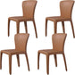 Contemporary Style Dining Chair Faux Leather Low Back Dining Side Chair Brown Armless 4 Piece Set Clearhalo 'Dining Chairs' 'Dining Tables & Seating' 'dining_chair' 'furn' 'furn_dining_chair' 'Furniture' 'Kitchen & Dining Furniture' 5544103