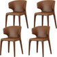 Contemporary Style Dining Chair Faux Leather Low Back Dining Side Chair Brown With Arms 4 Piece Set Clearhalo 'Dining Chairs' 'Dining Tables & Seating' 'dining_chair' 'furn' 'furn_dining_chair' 'Furniture' 'Kitchen & Dining Furniture' 5544108