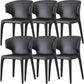 Contemporary Style Dining Chair Faux Leather Low Back Dining Side Chair Black With Arms 6 Piece Set Clearhalo 'Dining Chairs' 'Dining Tables & Seating' 'dining_chair' 'furn' 'furn_dining_chair' 'Furniture' 'Kitchen & Dining Furniture' 5544114