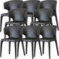 Contemporary Style Dining Chair Faux Leather Low Back Dining Side Chair Black With Arms 8 Piece Set Clearhalo 'Dining Chairs' 'Dining Tables & Seating' 'dining_chair' 'furn' 'furn_dining_chair' 'Furniture' 'Kitchen & Dining Furniture' 5544115