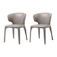Contemporary Style Dining Chair Faux Leather Low Back Dining Side Chair Grey With Arms 2 Piece Set Clearhalo 'Dining Chairs' 'Dining Tables & Seating' 'dining_chair' 'furn' 'furn_dining_chair' 'Furniture' 'Kitchen & Dining Furniture' 5544117
