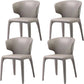 Contemporary Style Dining Chair Faux Leather Low Back Dining Side Chair Grey With Arms 4 Piece Set Clearhalo 'Dining Chairs' 'Dining Tables & Seating' 'dining_chair' 'furn' 'furn_dining_chair' 'Furniture' 'Kitchen & Dining Furniture' 5544118