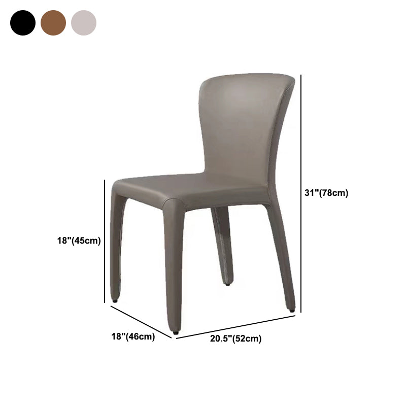 Contemporary Style Dining Chair Faux Leather Low Back Dining Side Chair Clearhalo 'Dining Chairs' 'Dining Tables & Seating' 'dining_chair' 'furn' 'furn_dining_chair' 'Furniture' 'Kitchen & Dining Furniture' 5544121