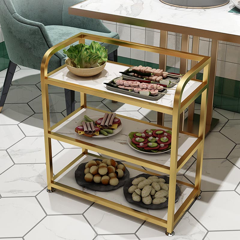 Modern 25.59"H Stationary Prep Table Metal Prep Table for Home Use Clearhalo 'furn' 'furn_kitchen_islands_carts' 'Furniture' 'Kitchen & Dining Furniture' 'Kitchen Islands & Carts' 'kitchen_islands_carts' 5544156