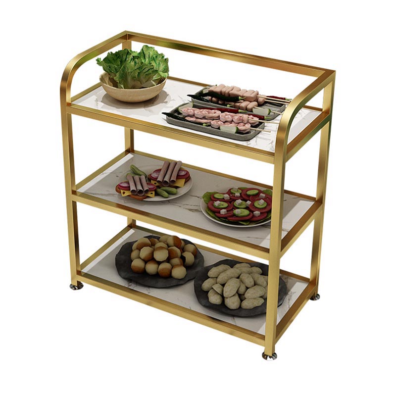 Modern 25.59"H Stationary Prep Table Metal Prep Table for Home Use Clearhalo 'furn' 'furn_kitchen_islands_carts' 'Furniture' 'Kitchen & Dining Furniture' 'Kitchen Islands & Carts' 'kitchen_islands_carts' 5544165
