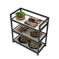 Modern 25.59"H Stationary Prep Table Metal Prep Table for Home Use Black-White Clearhalo 'furn' 'furn_kitchen_islands_carts' 'Furniture' 'Kitchen & Dining Furniture' 'Kitchen Islands & Carts' 'kitchen_islands_carts' 5544169