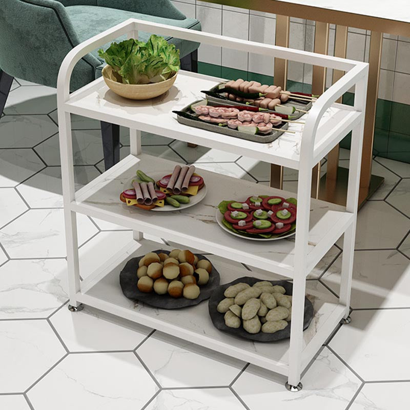 Modern 25.59"H Stationary Prep Table Metal Prep Table for Home Use Clearhalo 'furn' 'furn_kitchen_islands_carts' 'Furniture' 'Kitchen & Dining Furniture' 'Kitchen Islands & Carts' 'kitchen_islands_carts' 5544179