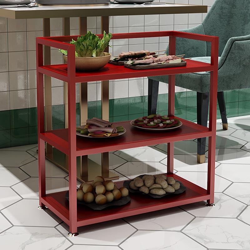 Modern 25.59"H Stationary Prep Table Metal Prep Table for Home Use Clearhalo 'furn' 'furn_kitchen_islands_carts' 'Furniture' 'Kitchen & Dining Furniture' 'Kitchen Islands & Carts' 'kitchen_islands_carts' 5544181