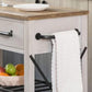 Modern Rolling Kitchen Cart Wood Rectangular Kitchen Island Cart with Open Storage