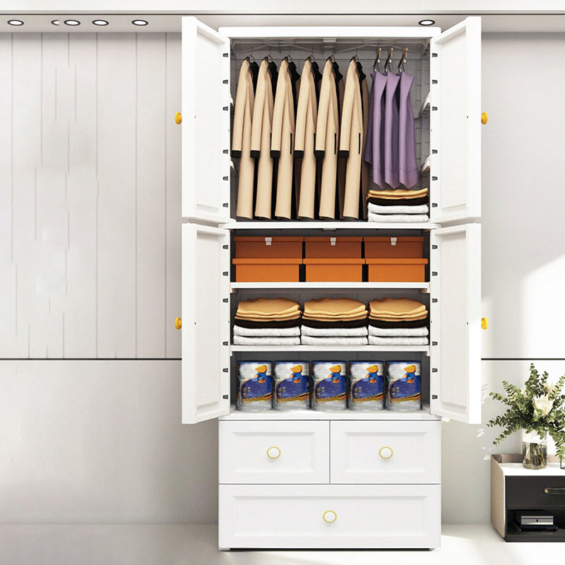 Armoire de rangement en plastique mat en plastique pour armoire contemporaine de chambre à coucher avec porte à charnière