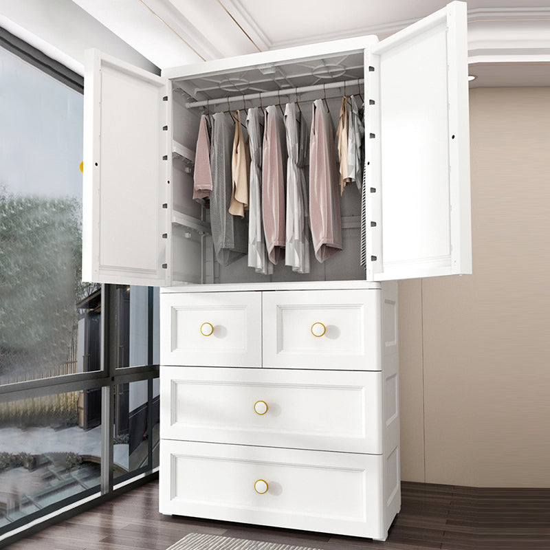 Armoire de rangement en plastique mat en plastique pour armoire contemporaine de chambre à coucher avec porte à charnière