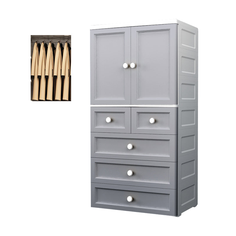 Armoire de rangement en plastique mat en plastique pour armoire contemporaine de chambre à coucher avec porte à charnière
