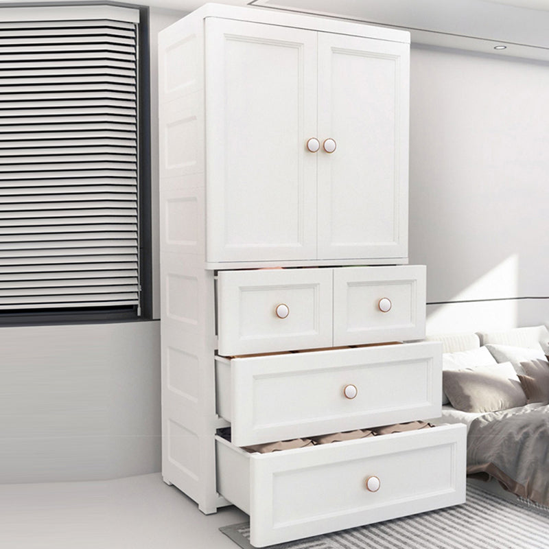 Armoire de rangement en plastique mat en plastique pour armoire contemporaine de chambre à coucher avec porte à charnière