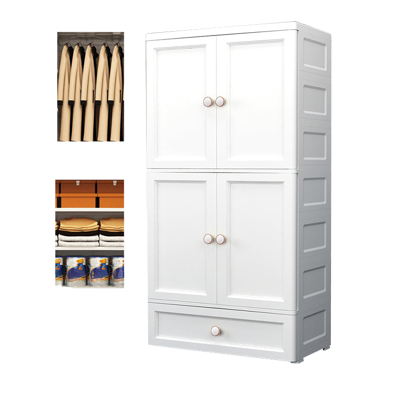 Armoire de rangement en plastique mat en plastique pour armoire contemporaine de chambre à coucher avec porte à charnière
