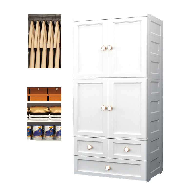 Armoire de rangement en plastique mat en plastique pour armoire contemporaine de chambre à coucher avec porte à charnière