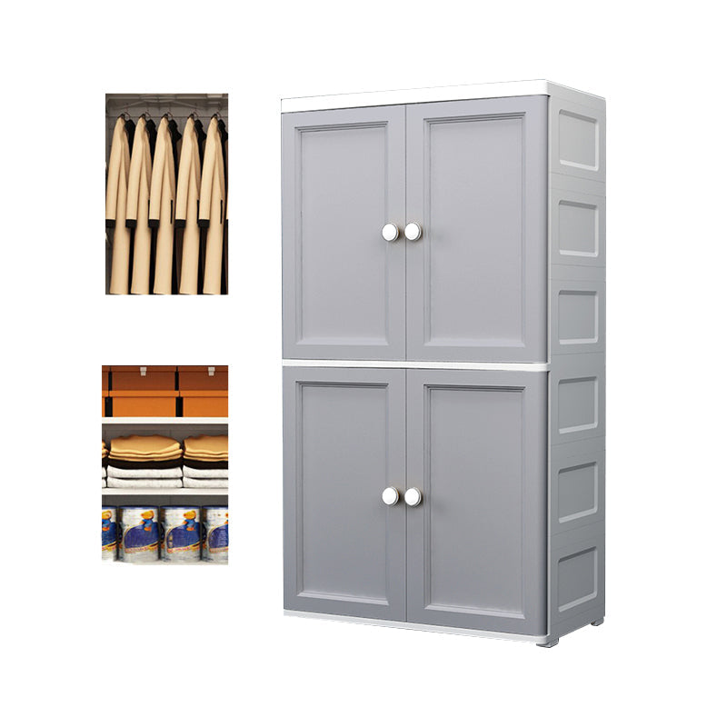 Armoire de rangement en plastique mat en plastique pour armoire contemporaine de chambre à coucher avec porte à charnière