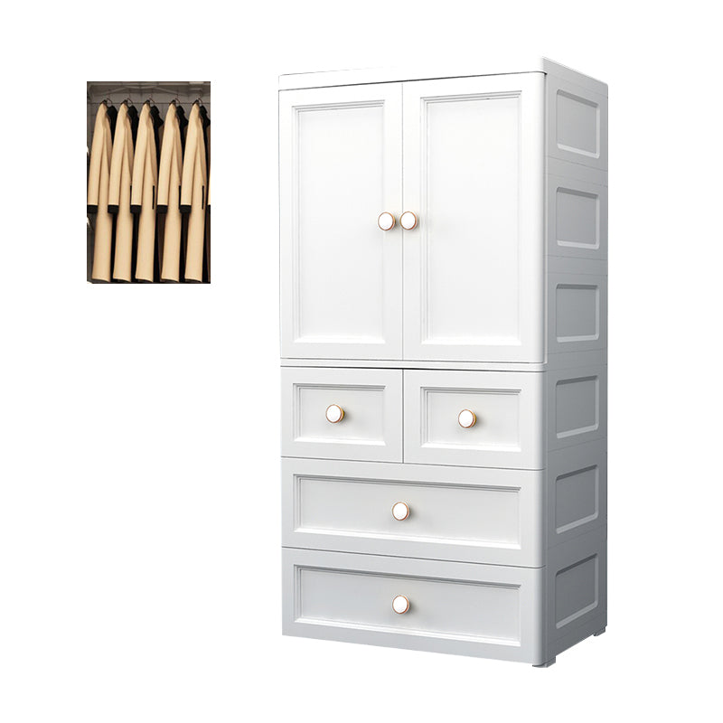 Armoire de rangement en plastique mat en plastique pour armoire contemporaine de chambre à coucher avec porte à charnière