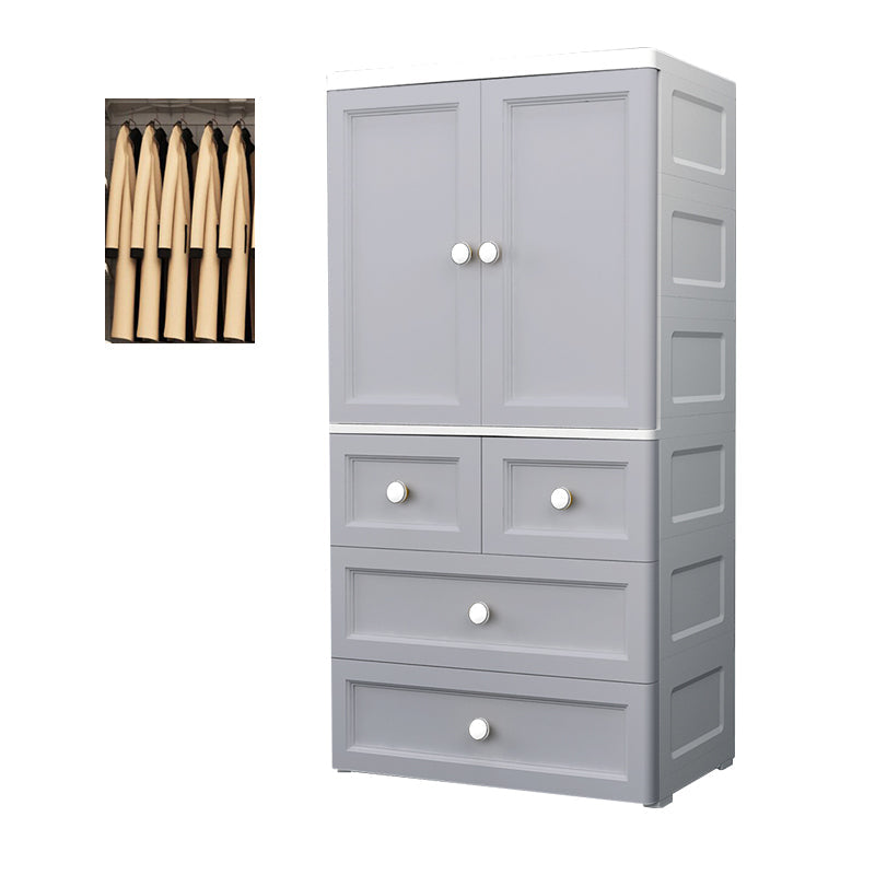 Armoire de rangement en plastique mat en plastique pour armoire contemporaine de chambre à coucher avec porte à charnière
