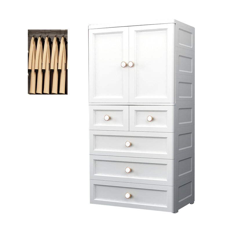 Armoire de rangement en plastique mat en plastique pour armoire contemporaine de chambre à coucher avec porte à charnière