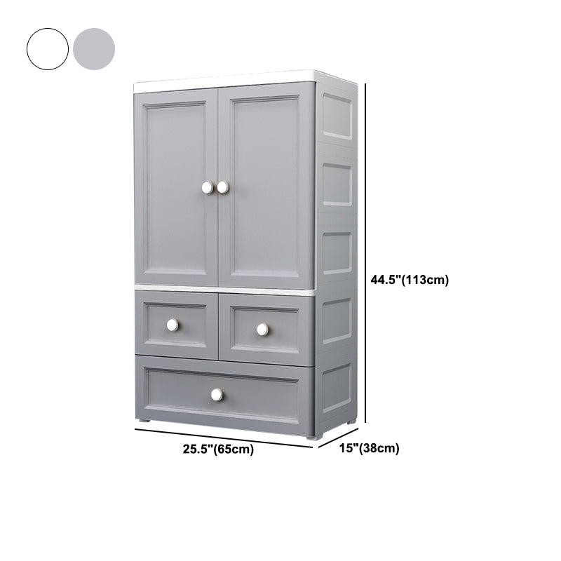 Armoire de rangement en plastique mat en plastique pour armoire contemporaine de chambre à coucher avec porte à charnière