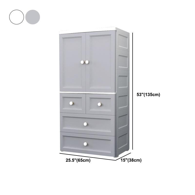 Armoire de rangement en plastique mat en plastique pour armoire contemporaine de chambre à coucher avec porte à charnière
