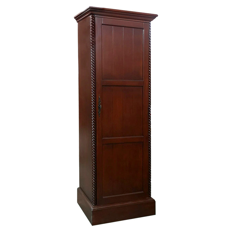 Coastal Cabinet with Hinged Door Wood Matte Finish Storage Cabinet 24"L x 15"W x 71"H Dark Brown Clearhalo 'Armoires & Wardrobes' 'armoires_wardrobes' 'Bedroom Furniture' 'furn' 'furn_armoires_wardrobes' 'Furniture' 5544229