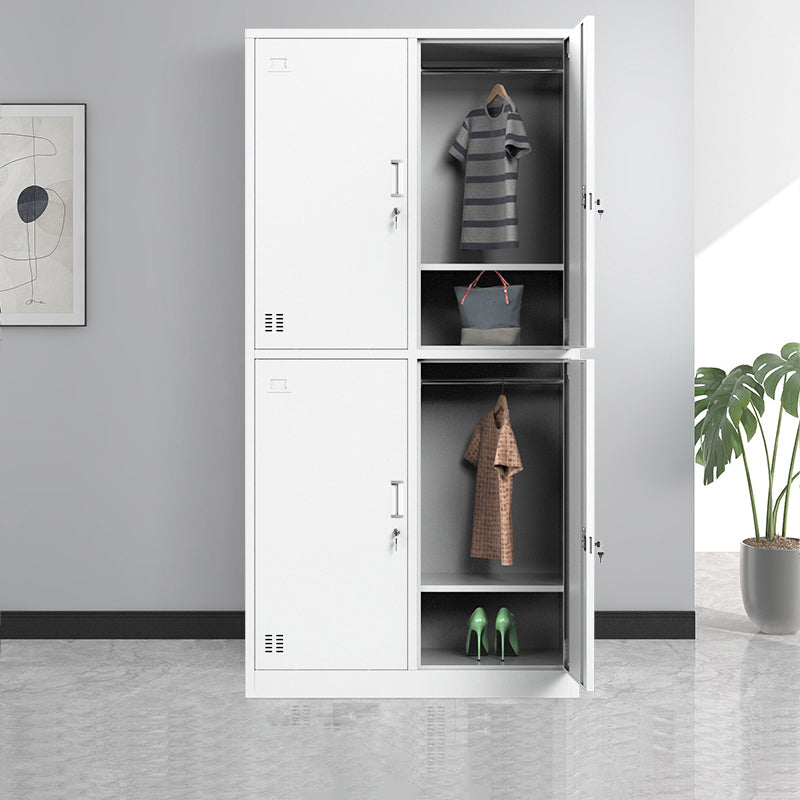 Metal Contemporary Cabinet for Home White Steel Storage Cabinet 4 Clearhalo 'Armoires & Wardrobes' 'armoires_wardrobes' 'Bedroom Furniture' 'furn' 'furn_armoires_wardrobes' 'Furniture' 5544252